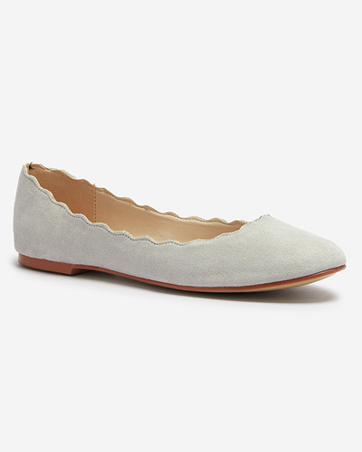 Hellgraue Damen Ballerinas aus Öko-Wildleder Antonelia - Footwear