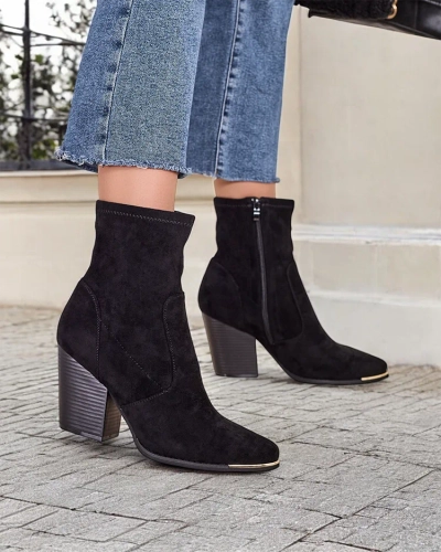 Чоботи Royalfashion Eko-suede для жінок на стілетному каблуці Gris