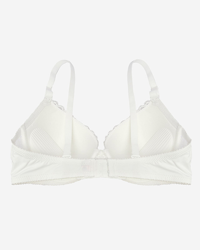Cremefarbener Push-up-BH für Damen mit Spitzenbesatz - Dessous