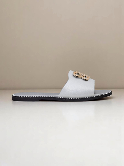 Royalfashion Damen Pantoletten mit flacher Sohle Aura Gold