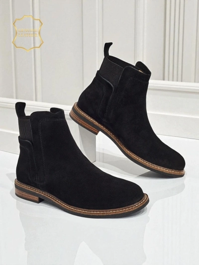 Schwarze Ariston Lederstiefeletten aus Wildleder