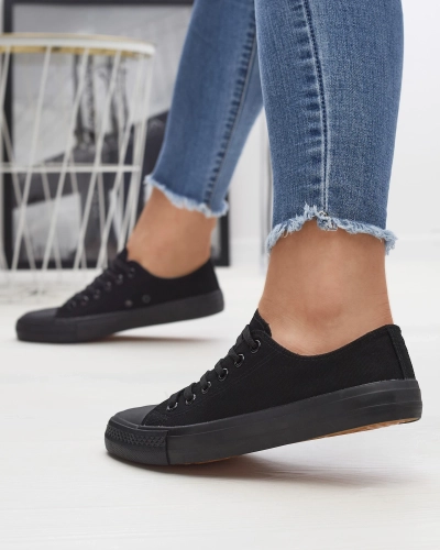 Schwarze klassische Damen-Schnürsneaker Ogisa - Schuhe