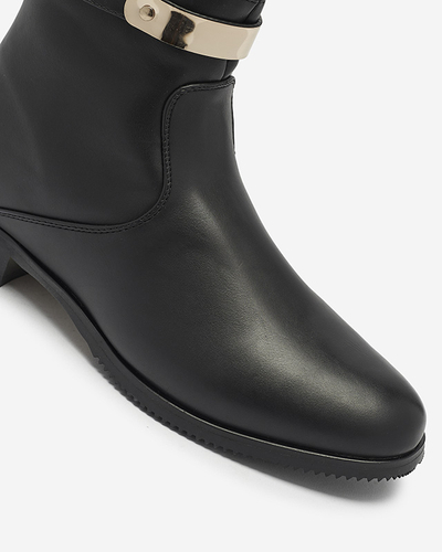 Damenstiefel mit Goldverzierung in Schwarz Hontes- Footwear