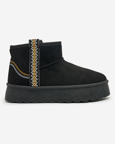 Royalfashion Damen Kurzstiefel a'la Schneestiefel mit Ornament Erititta