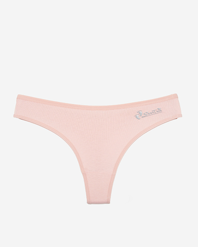 Pinker Damen-String mit Aufschrift - Unterwäsche