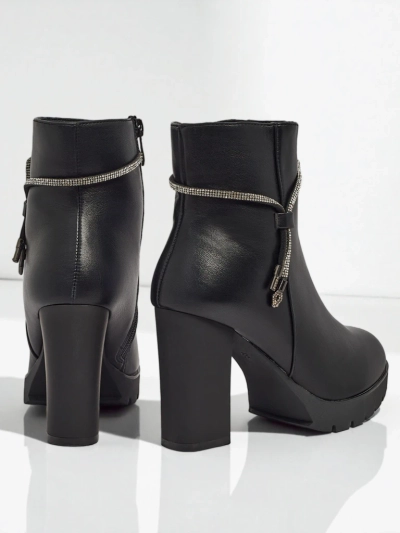 Damen Stiefeletten aus Öko-Leder mit Blockabsatz Marellin