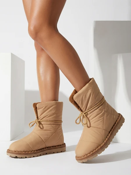 Royalfashion Damen Schlupf-Schneestiefel in braun Nevonsis