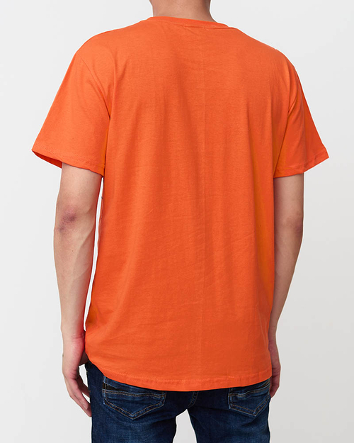 Чоловіча футболка з помаранчевим принтом - Одяг