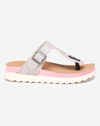 Glänzende pinkfarbene Damen-Flip-Flops von Fidoq-Shoes