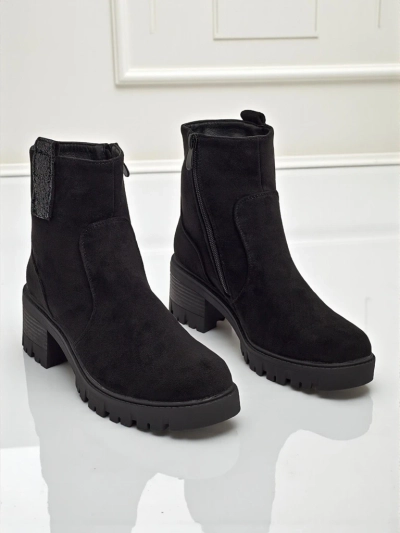 Damen Stiefeletten Öko-Wildleder mit Blockabsatz Maelis