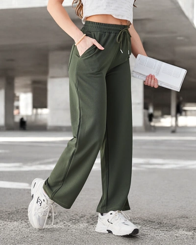 Royalfashion Einfache Damenhose mit Bindeband