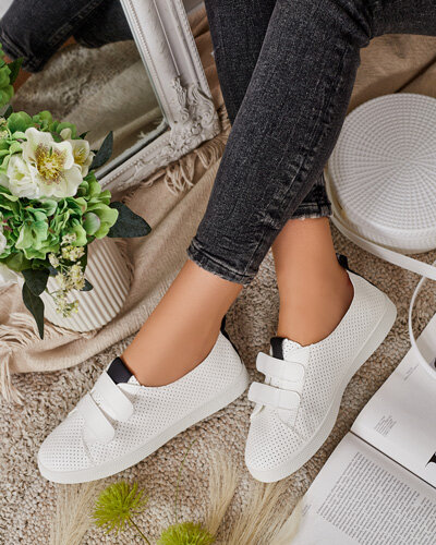 Royalfashion Damen durchbrochene Raffer-Sneakers