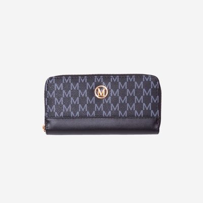 Gemustertes Damenportemonnaie mit schwarzer Verzierung - Accessoires