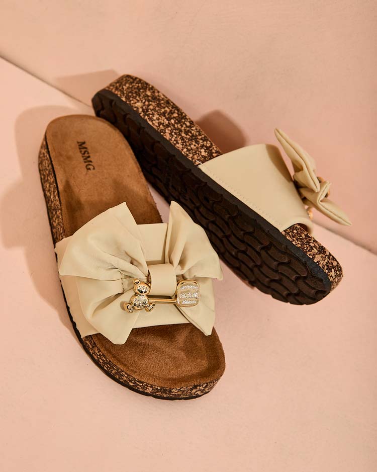 Royalfashion Damen Flip-Flops mit Schleife Ollnas