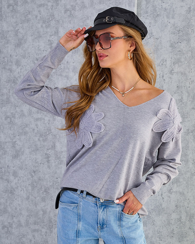 Royalfashion Dünner Damenpullover mit Blumen