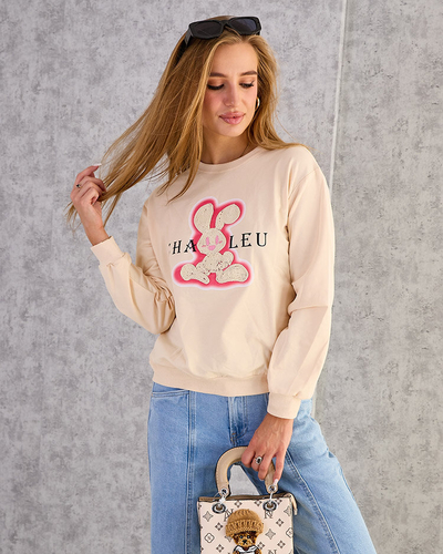 Royalfashion Damen Sweatshirt aus Baumwolle mit dünnem Druck