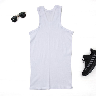 Біла чоловіча сорочка без рукавів - Одяг