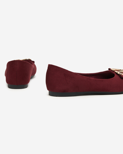 Bordeauxrote Damen-Ballerinas mit Verzierung an der Spitze Cavo - Footwear