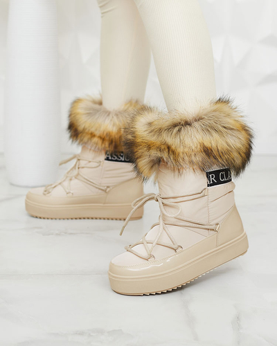 Royalfashion Schnürstiefel a'la Schneestiefel mit Pelz Heccti