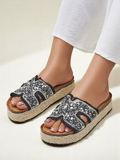 Royalfashion Damenpantoletten mit Candy-Candy-Dekorationen