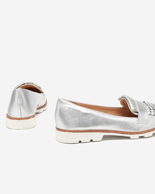 Сріблясті лаковані лофери Fanreso