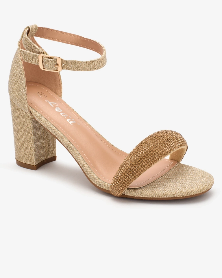 OUTLET Royalfashion Goldglänzende Damen Ariefi Stiletto-Sandalen