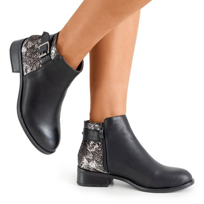 Schwarze Damenstiefel mit flachen Absätzen Fireli - Footwear