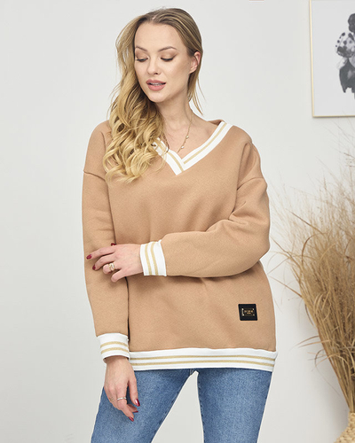 Жіноча утеплена кофта світло-коричневого кольору - Одяг