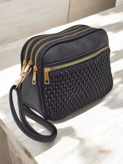 Royalfashion Невелика жіноча сумка з еко-шкіри з 3 відділеннями, тисненими