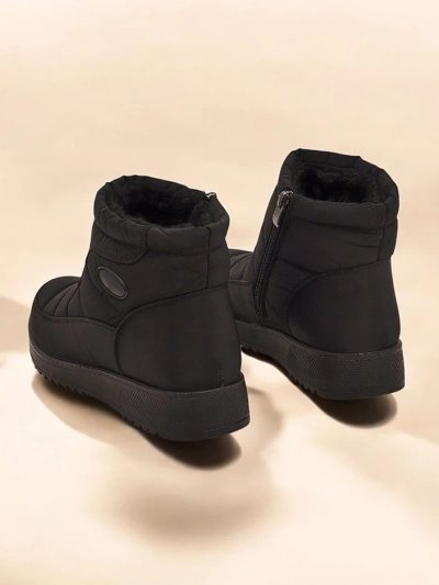 Athena Damen Stiefeletten Schwarz aus Stoff für Herbst und Winter