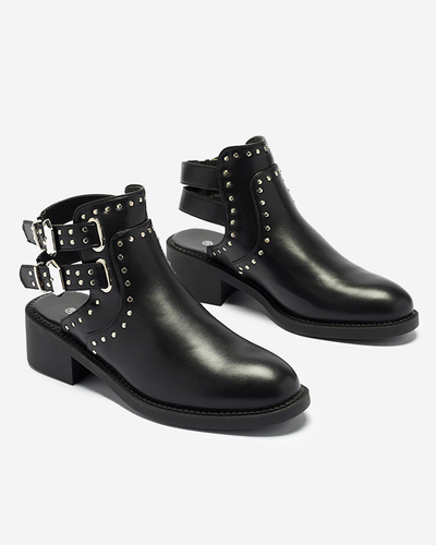 Schwarze Damenstiefel mit Ausschnitten Dlagona- Footwear