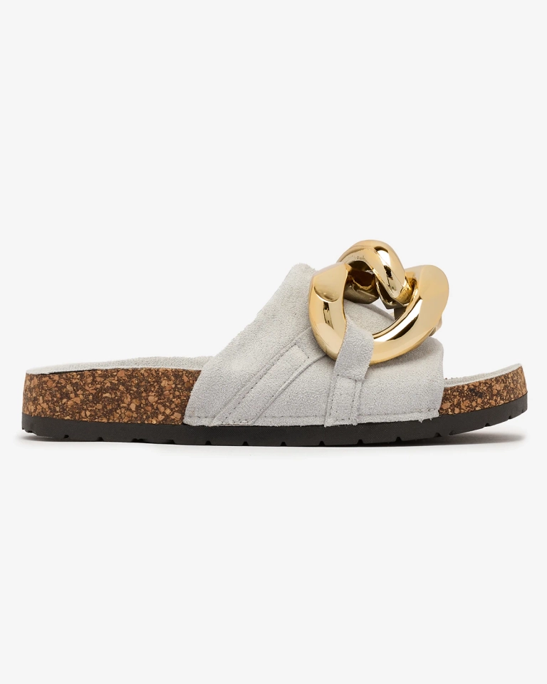 Royalfashion Damen Flip-Flops mit Kunststoffkette in grau Opikri