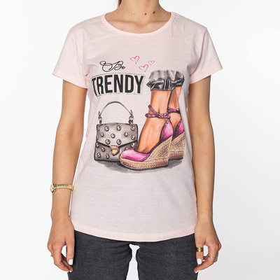 Pinkes Damen-T-Shirt mit TRENDS- Clothing-Aufdruck