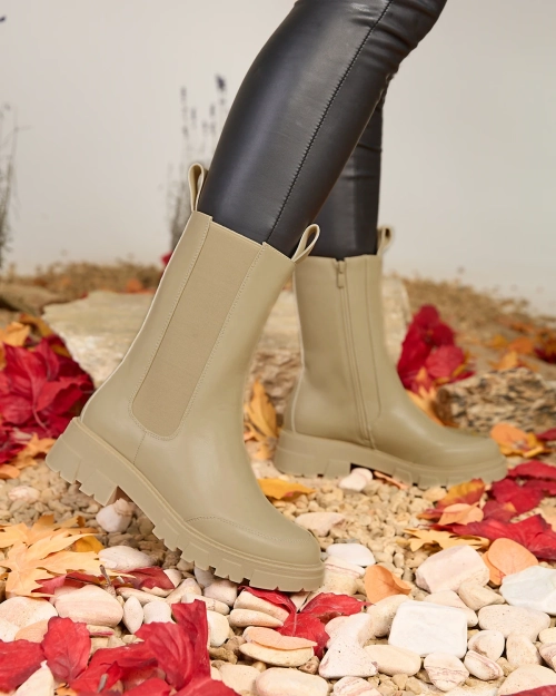 Жіночі високі черевики Royalfashion бежевого кольору Adiofa