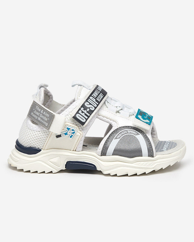 Weiße Kindersandalen mit Klettverschluss von Wukapi - Schuhe