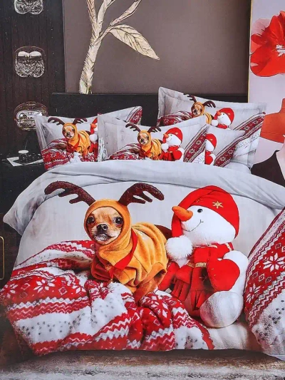 Royalfashion Weihnachtsbettwäsche Set 160x200 komplett 3-Teilig