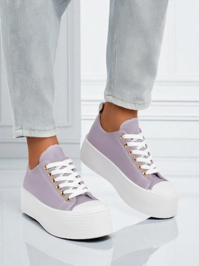Violette Damen-Sneakers Callista mit Plateausohle – Sommer/Herbst, flacher Absatz