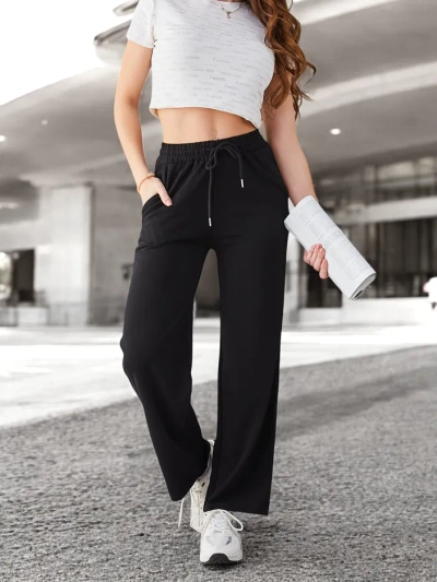 Royalfashion Einfache Damenhose mit Bindeband