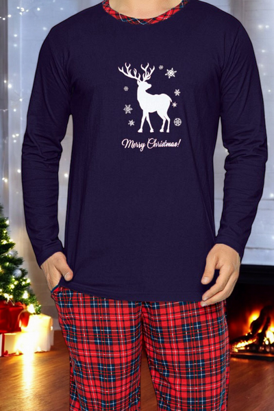 Marineblauer Weihnachtspyjama für Herren - Kleidung