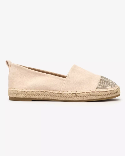 Royalfashion Beige Damen-Espadrilles mit Zirkonen Iterica