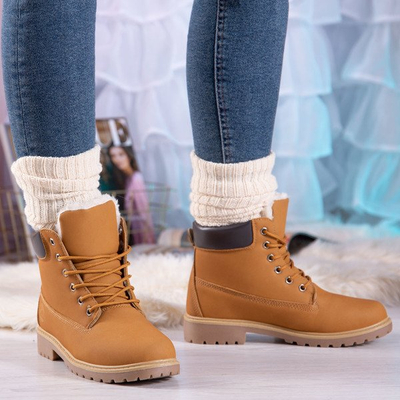 Braune Wanderschuhe mit Eisbärendämmung - Schuhe