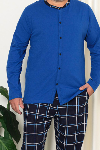 Royalfashion Herren Schlafanzug dunkelgrau