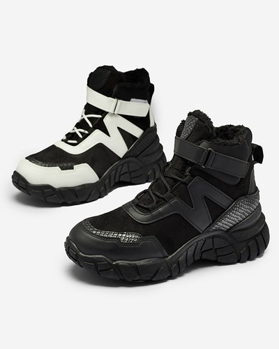 Schwarz-weiße isolierte Damen-Schneestiefel Okraja - Footwear