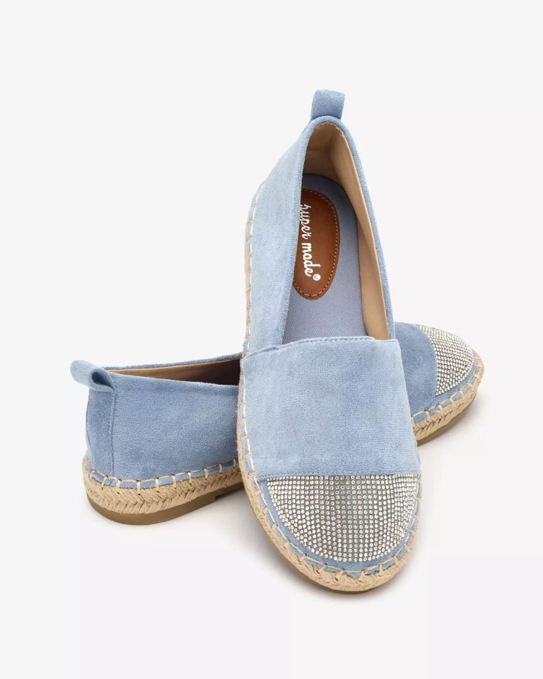 Royalfashion Blaue Damen-Espadrilles mit Zirkonen Iterica