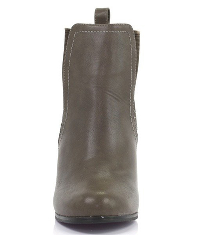 Botki na słupku w kolorze szarobrązowym - Obuwie