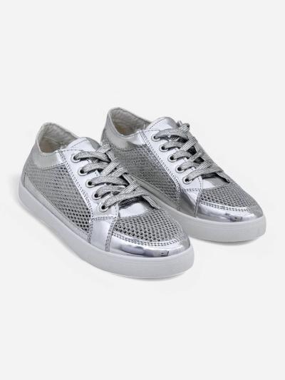 Royalfashion Lackierte Damen-Sneaker aus ökologischem Leder Azzuros