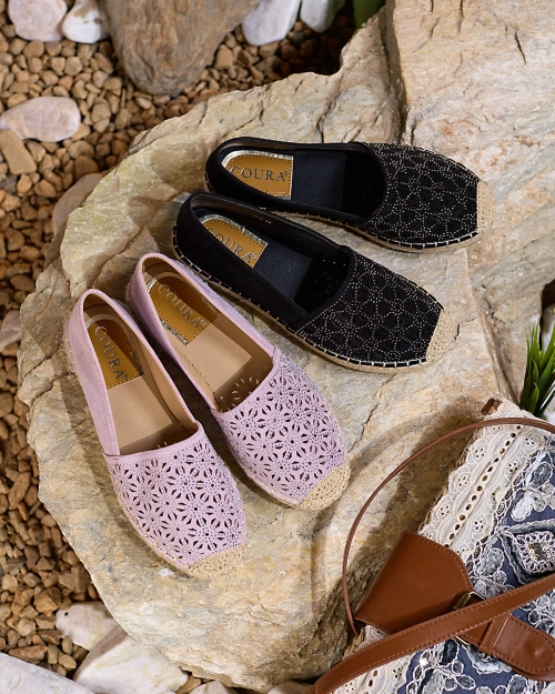 Royalfashion Чорні жіночі еспадрильї з цирконами Cyrilla