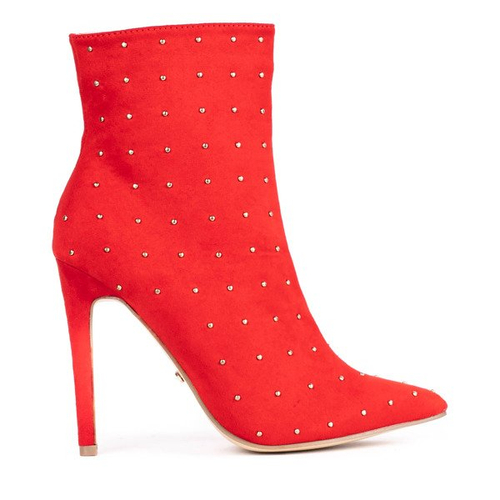 Черевики червоні на щиколотках із струменями Одрі - Взуття 1