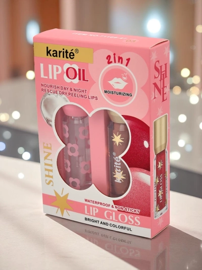 Glitzer Lipgloss und farbloser 2-in-1 Lipgloss Soft Blush