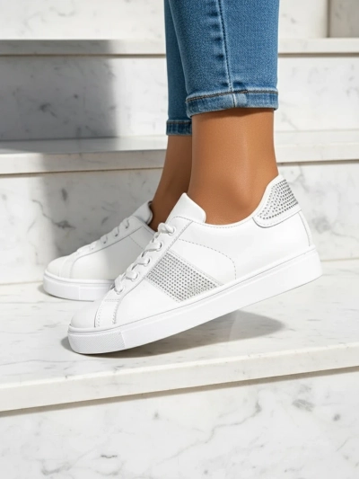 Luminosa Weiße Sneakers aus Öko-Leder